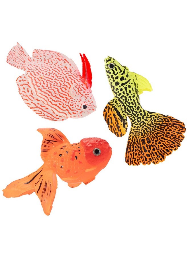 GOOTRADES 3 Pcs/Set Artificial Fish Glowing Effect Aquarium Decor Floating Ornament  - Image 1