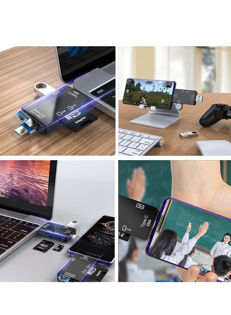 SYOSI SD Card Reader, Dual Connector USB C USB 3.0 Memory Ultra-high speed Card Reader Adapter With one Type C Female to Lighting Male , 6-in-1 USB C/Micro/USB Memory Reader Camera Viewer, Supports SD/Micro SD/MMC/SDXC/SDHC/Micro SDHC  - Image 3