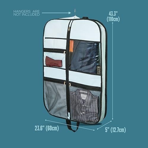 SOLSTICE Suit Cover Big Size with Zip of (110 x 60 cm) | Suit, Coat, Blazer, Jacket Cover (Pack of 2) (BLUE) - Image 2