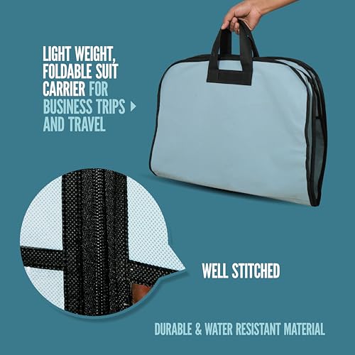 SOLSTICE Suit Cover Big Size with Zip of (110 x 60 cm) | Suit, Coat, Blazer, Jacket Cover (Pack of 2) (BLUE) - Image 5