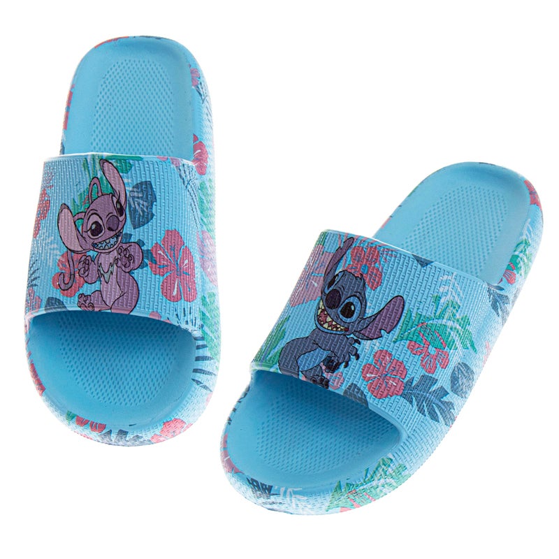 Josmo Kids Lilo and Stitch Slide Open Toe - Girls Sandals Stitch SlipOn Slides - Blue (size 1 big kid) - Image 4