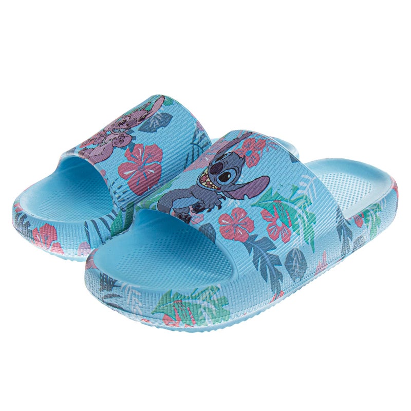 Josmo Kids Lilo and Stitch Slide Open Toe - Girls Sandals Stitch SlipOn Slides - Blue (size 1 big kid) - Image 3