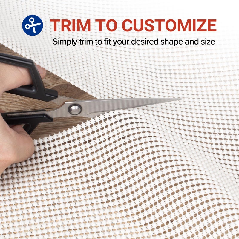 Jorvila Non-Slip Rug Pad Gripper 9x12 Feet, Anti Skid Mat for Under Area Rugs, Keeps Rugs in Position and Safe, Thick Cushioned Carpet Pad for Hardwood Floors Protection - Image 3