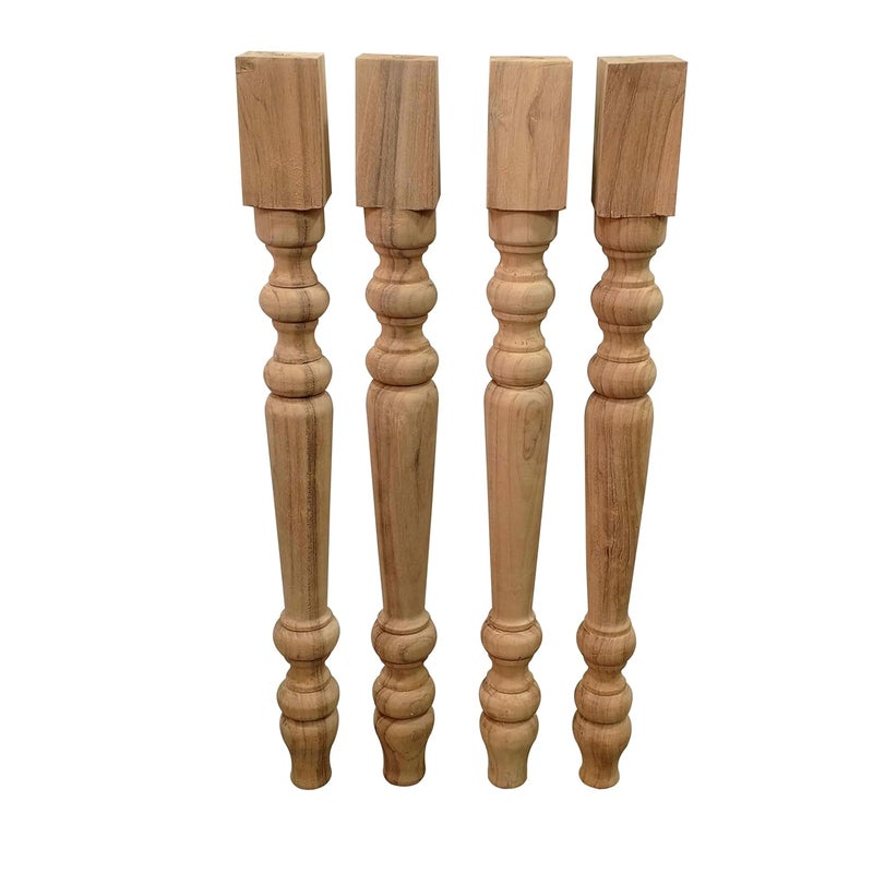 ASHOFY Handmade BTC Wooden Center Table Leg Set of 4 18 Inch - Image 2
