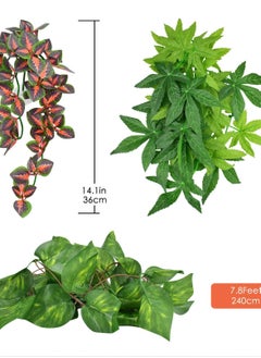 Excefore Reptile Plants, Vibrant Hanging Amphibian Plants with Suction Cup for Snake, Bearded Dragons, Toads, Hermit Crab Tanks , Perfect Habitat Decorations for Your Pet Reptiles  - Image 2