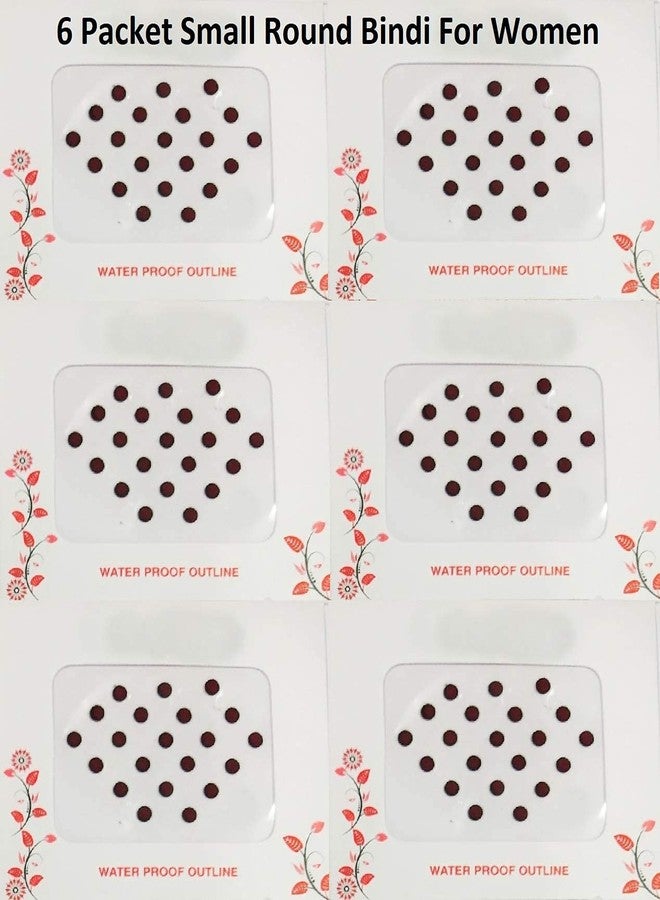 Vama Fashions Velvet Kumkum Round Bindis Bindi for Women (Small Round Bindi) Marron - Image 3