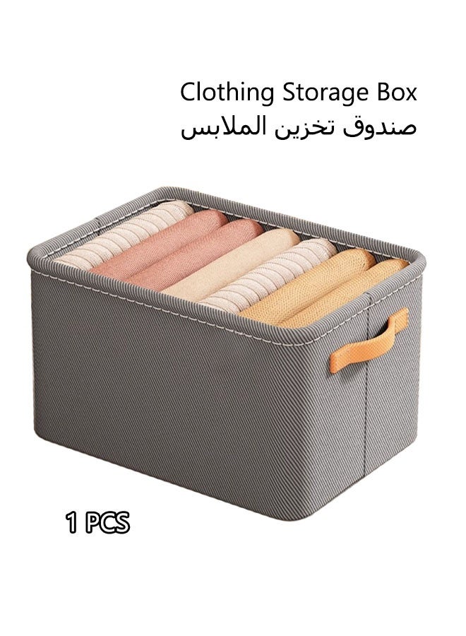 Clothing Storage Box, Wardrobe Closets Organization Box,42*28*25cm Large Foldable Closet Storage,Closet Storage Box with Carrying Handles Thickened Steel Frame Toy Organizer Box for All Clothing, Household Sundries Foldable Storage Bins for Toys, Books, Home Supplies (grey) - Image 1
