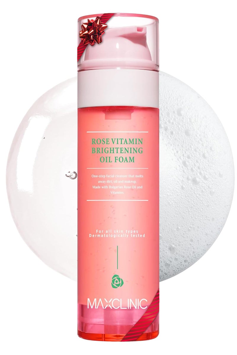 maxclinic [K-Beauty] Rose Vitamin Oil to Foam - All-in-One Korean Face Wash OilBased Foaming Facial Cleanser - Pore Minimizing & Blackhead Remover - Makeup Deep Cleansing Oil for All Skin Types (3.88 fl oz) - Image 1