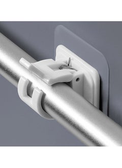 Generic 6 Pcs Self-Adhesive Curtain Rod Holders, ABS Material, No Drill Rod Bracket for Kitchen, Bathroom, Behind Doors  - Image 5