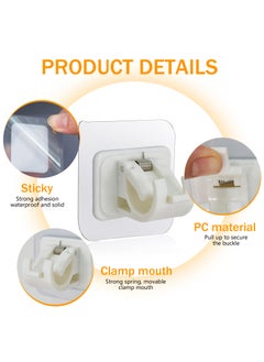 Generic 6 Pcs Self-Adhesive Curtain Rod Holders, ABS Material, No Drill Rod Bracket for Kitchen, Bathroom, Behind Doors  - Image 3