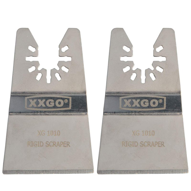 XXGO 2 Pcs Universal 2â€ Rigid Oscillating Tool Scraper Blades Compatible with Bosch Chicago Craftsman Dewalt Dremel Fein Harbor Freight Makita Milwaukee Porter Cable Ridgid Ryobi Rockwell XG1002 - Image 1