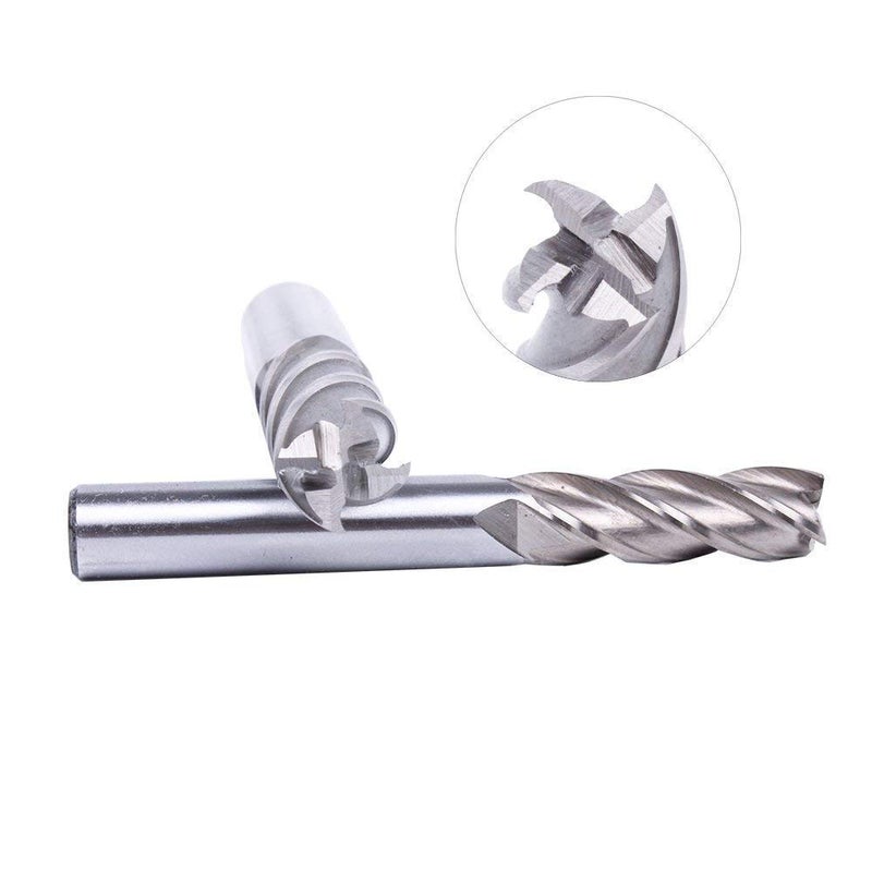 AUTOTOOLHOME أوتوتول هوم 1/8" 3/16" 1/4" 5/16" 3/8" 1/2" قاطع مطحنة نهاية من الفولاذ عالي السرعة HSS 4 شفرات مجموعة من 8 - Image 2