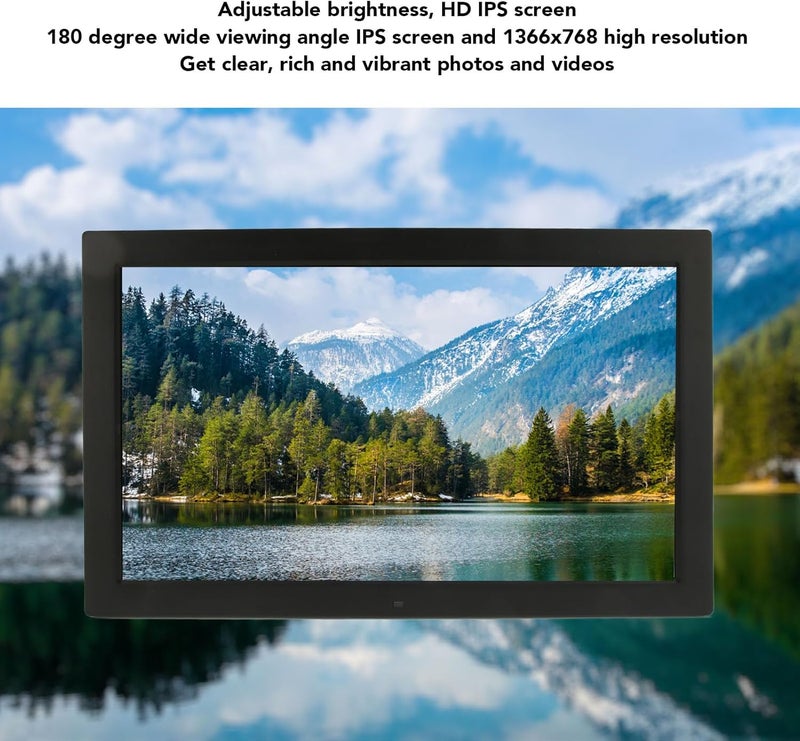 Bewinner 18.5 Inch Digital Picture Frame, 16:9 HD 1366x768 Screen Digital Photo Frame with Remote Control, Share Photos and Videos, Gift for Friends and Family (UK Plug 100-240V) - Image 2