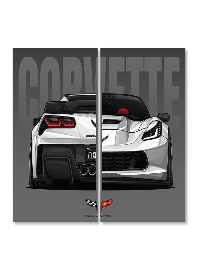 Wallgasm CORVETTE SPLIT OF 2 Posters, 24x18 inch 300 GSM Posters, For Bedroom, Living room, Study Room, Dorms and Offices - Image 1