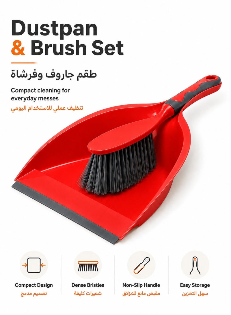 Leoxol Dustpan And Brush Set 2 Pcs | Hand Dust Pan With Portable Cleaning Brush | Compact Mini Broom Set For Floor Desk Pet Hair Keyboard Home Office - Image 1