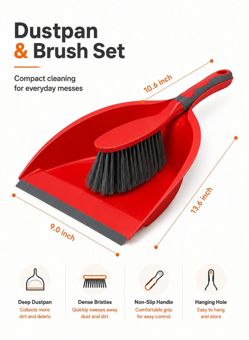 Leoxol Dustpan And Brush Set 2 Pcs | Hand Dust Pan With Portable Cleaning Brush | Compact Mini Broom Set For Floor Desk Pet Hair Keyboard Home Office - Image 2