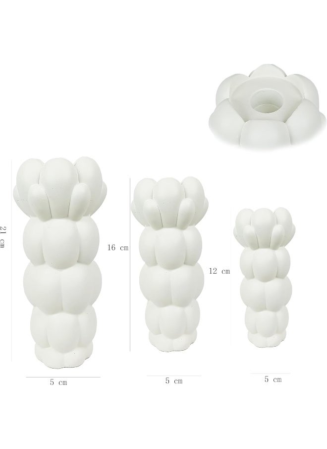 YINZUO YINZUO Modern Decorative Stylish Candle Holder White Plastic Fiber Taper Candle Holder with Artistic Open Best Design for Home Decor, Dining Table, or Mantel Display (Design 7)  - Image 2