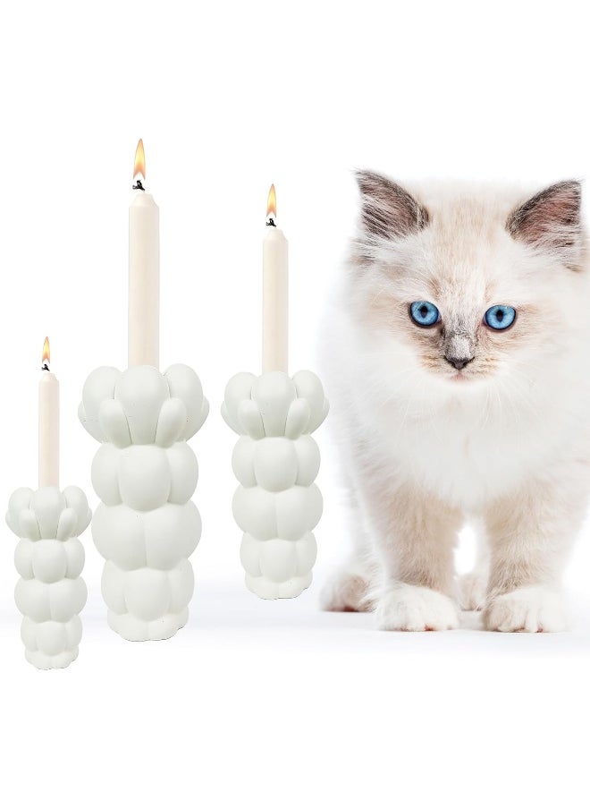 YINZUO YINZUO Modern Decorative Stylish Candle Holder White Plastic Fiber Taper Candle Holder with Artistic Open Best Design for Home Decor, Dining Table, or Mantel Display (Design 7)  - Image 4