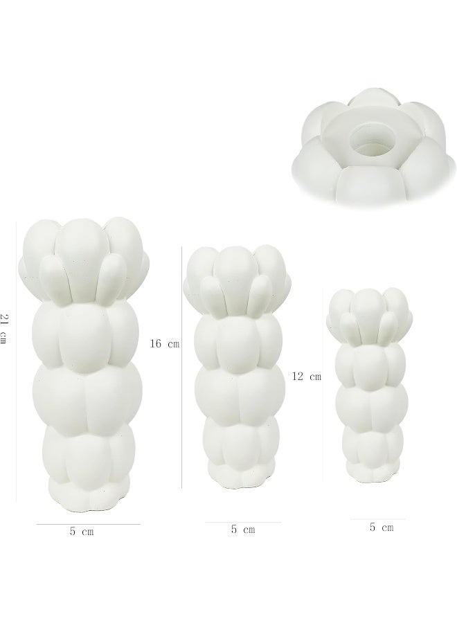 YINZUO YINZUO Modern Decorative Stylish Candle Holder White Plastic Fiber Taper Candle Holder with Artistic Open Best Design for Home Decor, Dining Table, or Mantel Display (Design 7) - Image 2