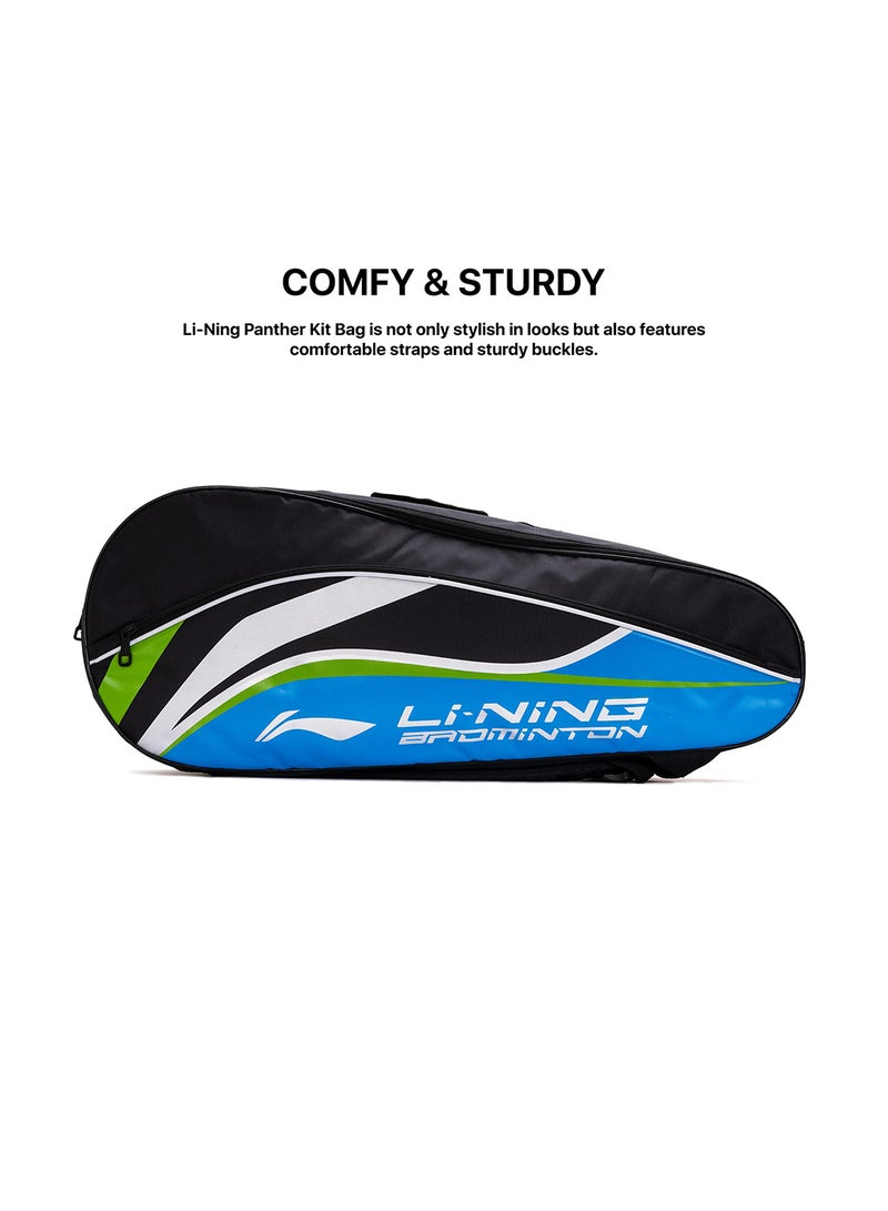 Li-Ning Panther Double Zipper Polyester Badminton Kit Bag | Size : Large | Stash pocket | Ample storage | Unisex - Men, Boys, Girls, Women - Image 4