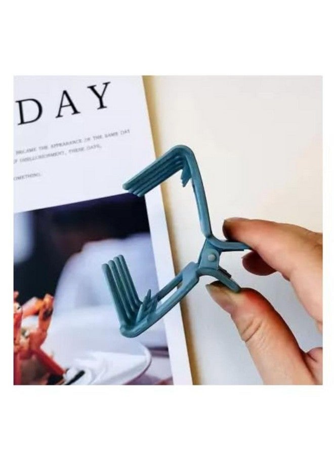 DN Creation Set of 6 Plastic Rectangle Hair Claw Matte Solid Color, Non-Slip Catch Hair Clips Jumbo Hair Styling Accessories- Assorted Color - Image 3