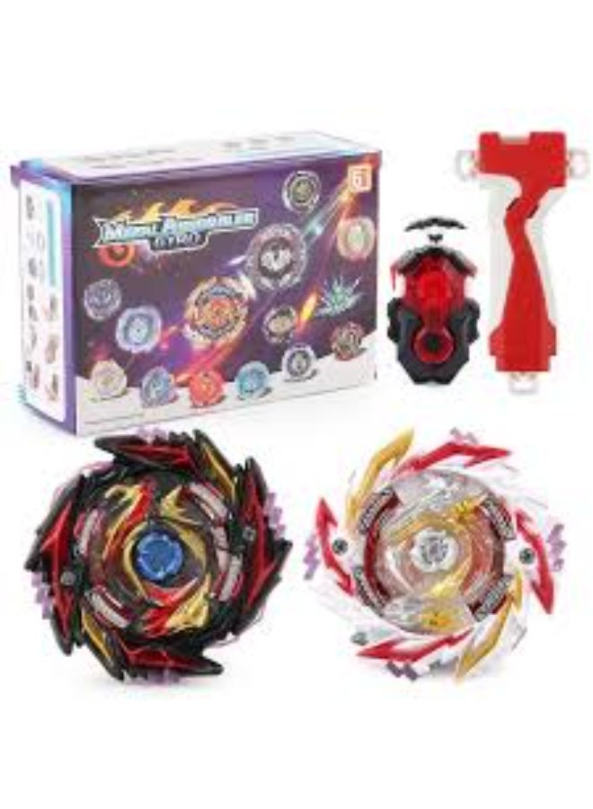 Super Power Gyro Battle Set for Kids Ages 6+, 4 Assorted Spinning Tops with Launcher and Arena - Image 4