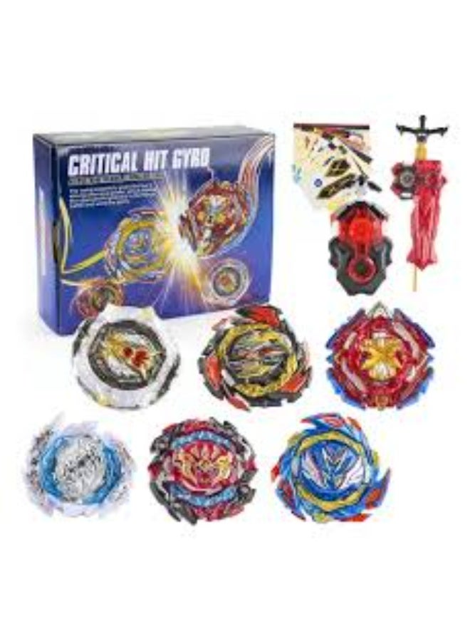 Super Power Gyro Battle Set for Kids Ages 6+, 4 Assorted Spinning Tops with Launcher and Arena - Image 3