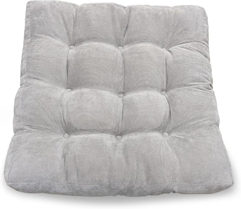LANITI 24” Inch Extra Large Floor Cushions Tufted Floor Pillow for Adults Square Meditation Ultimate Comfort Oversized Pillows for Floor Cushion (Grey) - Image 2