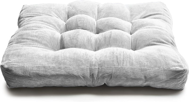 LANITI 24” Inch Extra Large Floor Cushions Tufted Floor Pillow for Adults Square Meditation Ultimate Comfort Oversized Pillows for Floor Cushion (Grey) - Image 1