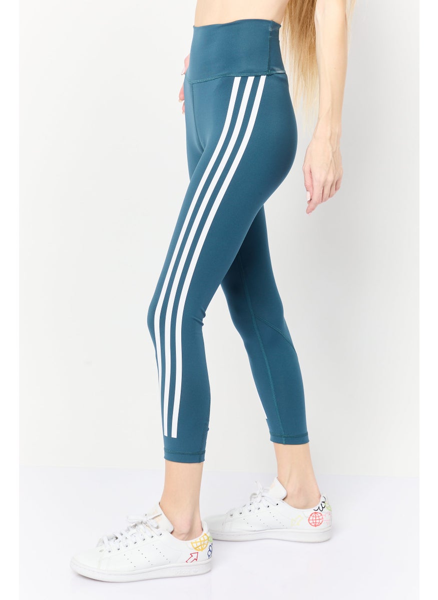 Adidas Women Sportswear Fit Pull On 7/8 Leg Training Leggings, Teal Blue  - Image 2