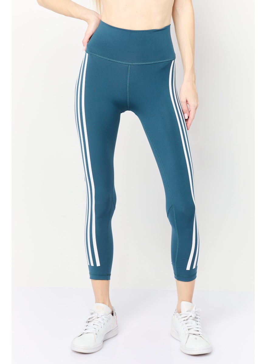 Adidas Women Sportswear Fit Pull On 7/8 Leg Training Leggings, Teal Blue  - Image 1