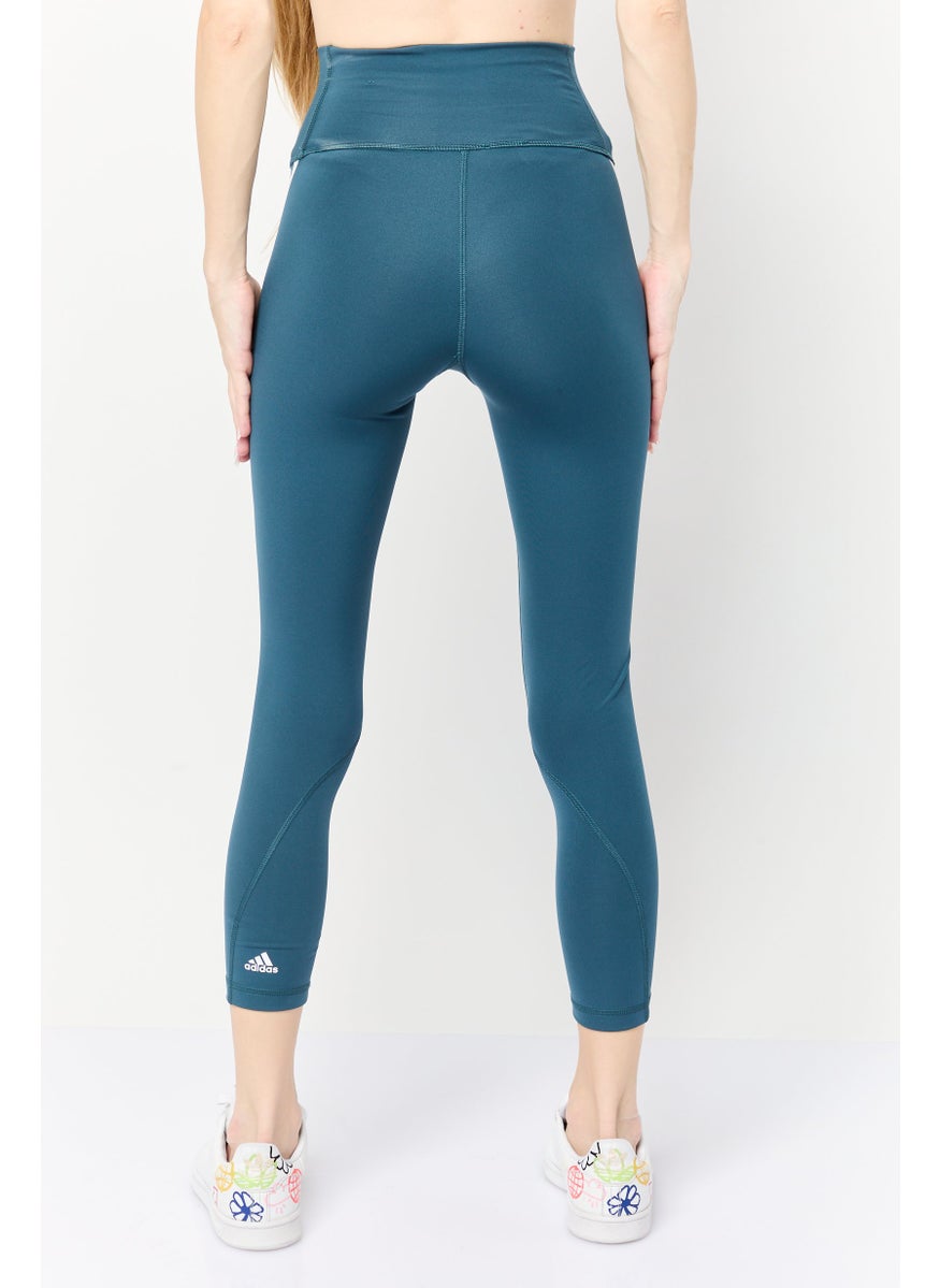 Adidas Women Sportswear Fit Pull On 7/8 Leg Training Leggings, Teal Blue  - Image 3