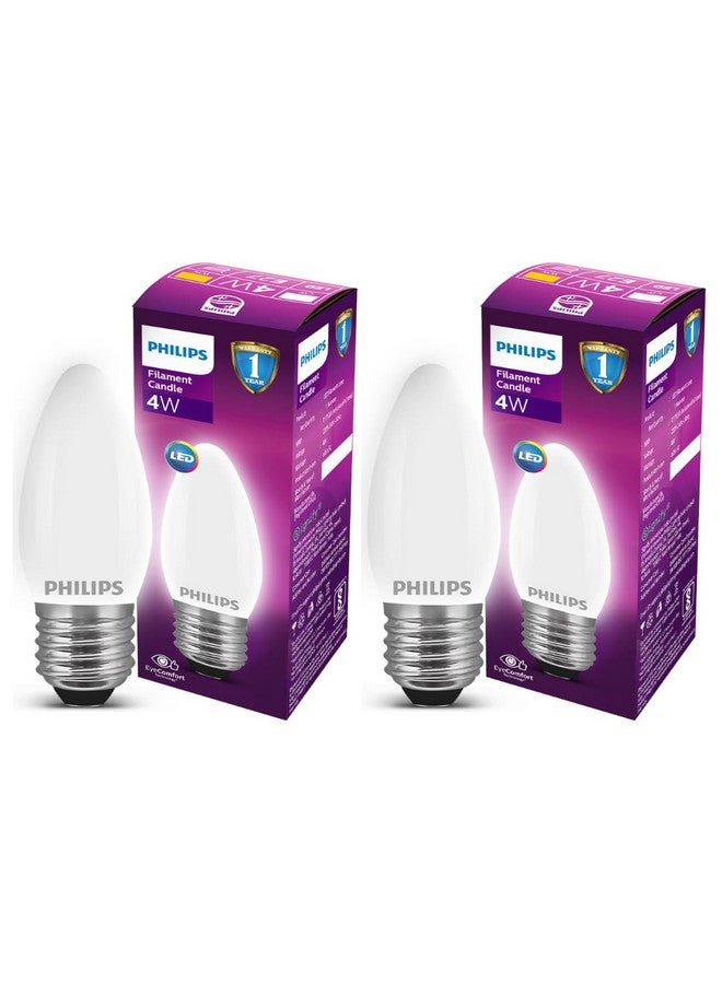Philips E27 LED Bulb (4W, Pack of 2, White) - Image 1