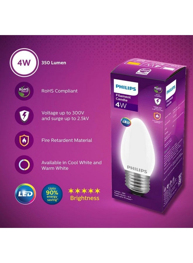 Philips E27 LED Bulb (4W, Pack of 2, White) - Image 2