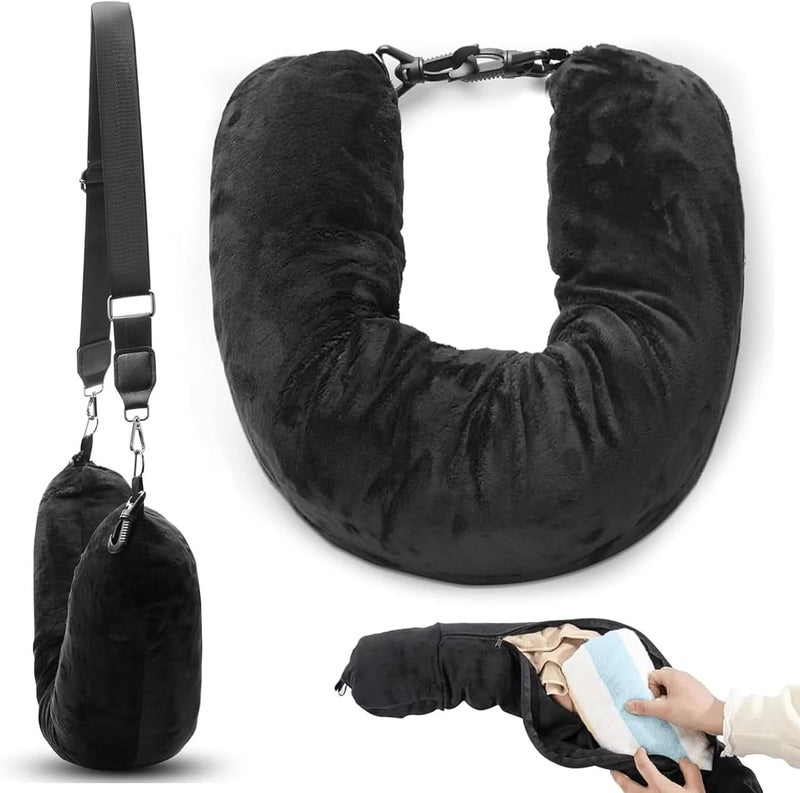 Rayakt Stuffable Neck Pillow for Travel - Adjustable, Ultra-Soft, Washable with Storage Bag - Image 1