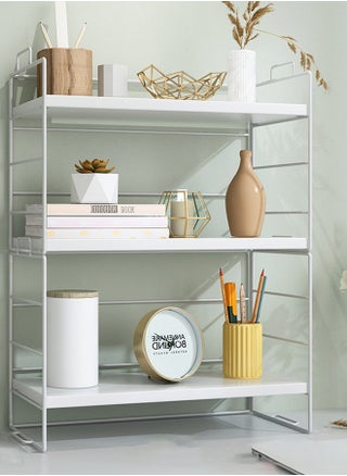Desktop Shelf Organizer Small Wood Countertop Bookshelf Adjustable Desktop Organizer Office Desk Storage Tabletop Display Shelf for Home Office Kids Dorm (3 Layers - White) - pzsku/Z3EBCBC5FA3CE5E8CE48CZ/45/_/1740643024/b338789c-6aa4-44e0-b1d0-54fffcc7cfc5