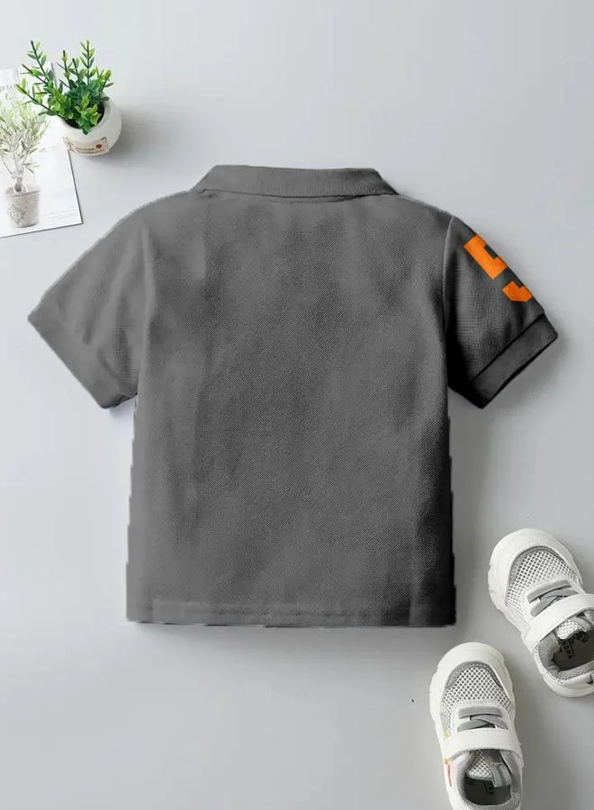 كوديز تيشيرت بولو قطني للأطفال بلون رمادي