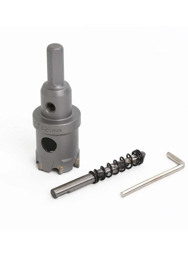 VTOOLS 28mm TCT Hole Saw Cutter with Pilot Drill Bit Carbide Tipped for Hard Metal Stainless Steel and Wood