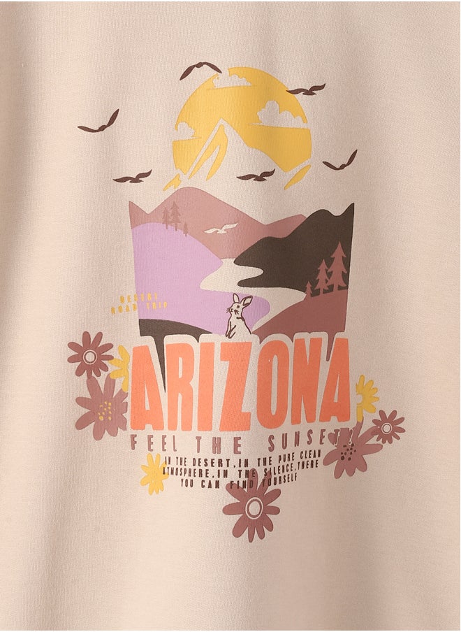 LC WAIKIKI - Hooded Printed Long Sleeve Girl Sweatshirt - Image 1