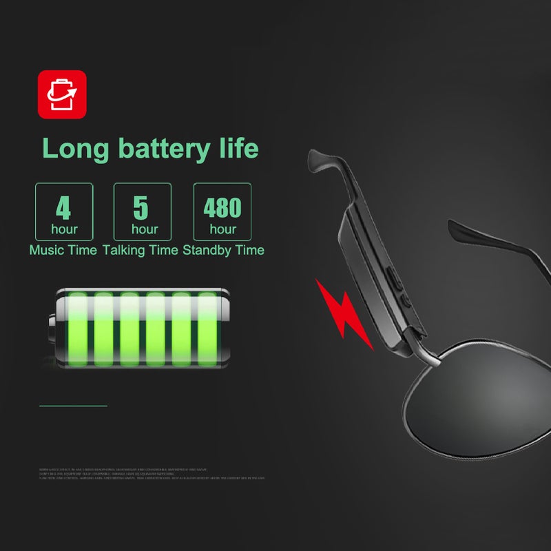 نظارة شمسية ذكية بعدسات مستقطبة A8 وسماعة بلوتوث - Image 3