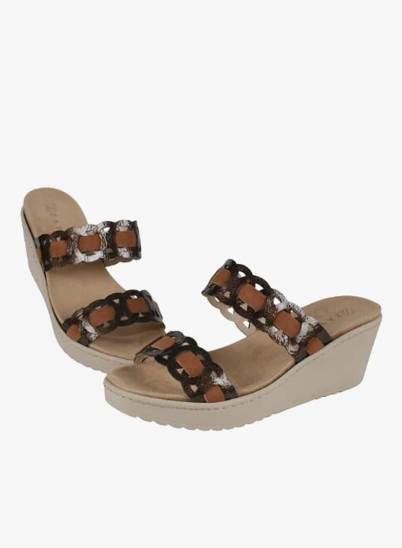 ZAYNA 221-382 Zayna Ladies Wedge Sandals Milan 21510T Brown