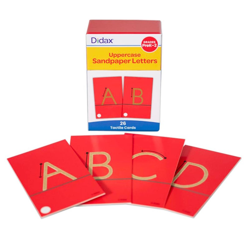 Didax Uppercase Sandpaper Letters 28 Tactile Alphabet Cards for Grades PreK to 1st Educational Letter Resources for Young Learners - Image 2