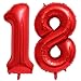 Lovoir Red 18 Number Balloons 40 Inch Giant Number 18 Balloons Foil Mylar Helium Red Number Balloons for 18th Birthday Party Supplies Anniversary Event Celebration Decorations - Image 2