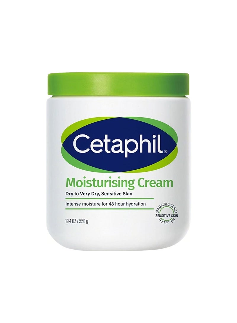 Cetaphil Moisturising Cream for Sensitive Dry Skin - 550g White | Gentle Hydration - Image 1