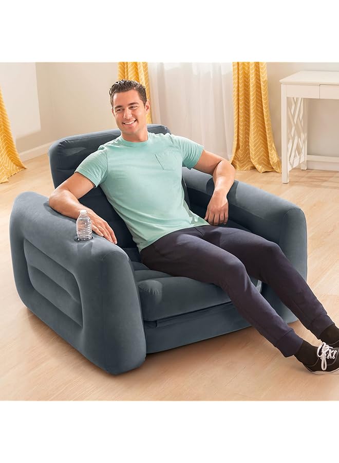 INTEX Pull Out Inflatable Chair Grey - Image 2