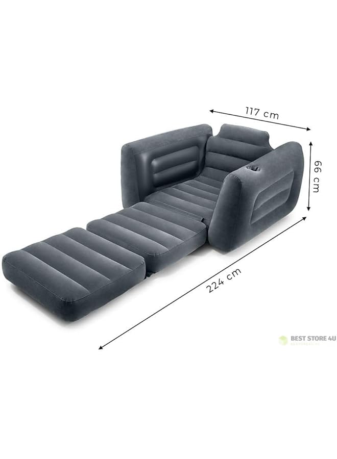 INTEX Pull Out Inflatable Chair Grey - Image 3