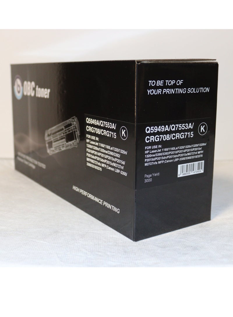 OBC Compatible Black Laser Toner Cartridge Replacement for HP Q5949A/Q7553A and Canon CRG-308/315/708/715/508/515. Prints up to 3000 pages in high professional quality. - Image 4