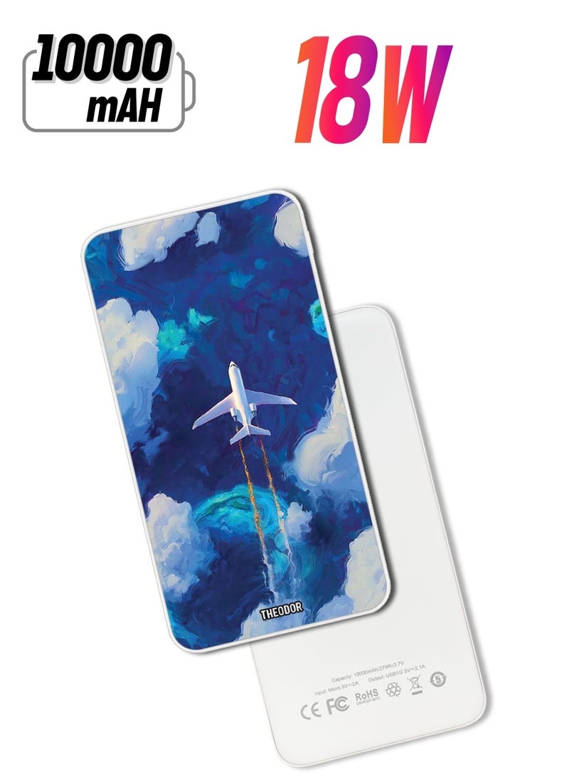 Theodor بنك طاقة فائق السرعة بسعة 10,000 مللي أمبير، صغير الحجم مع شحن سريع وتوصيل الطاقة، شاحن محمول لهواتف آيفون وأندرويد - Image 1