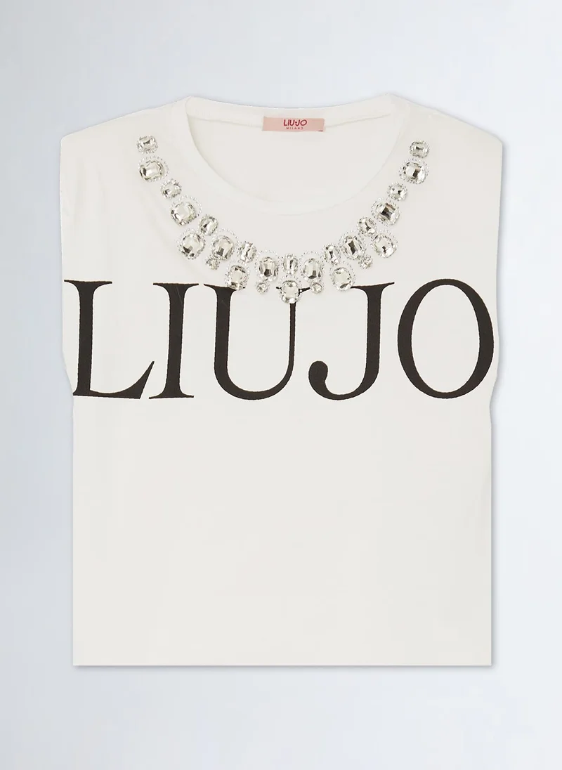 Liu Jo T-Shirt with Bejewelled Details