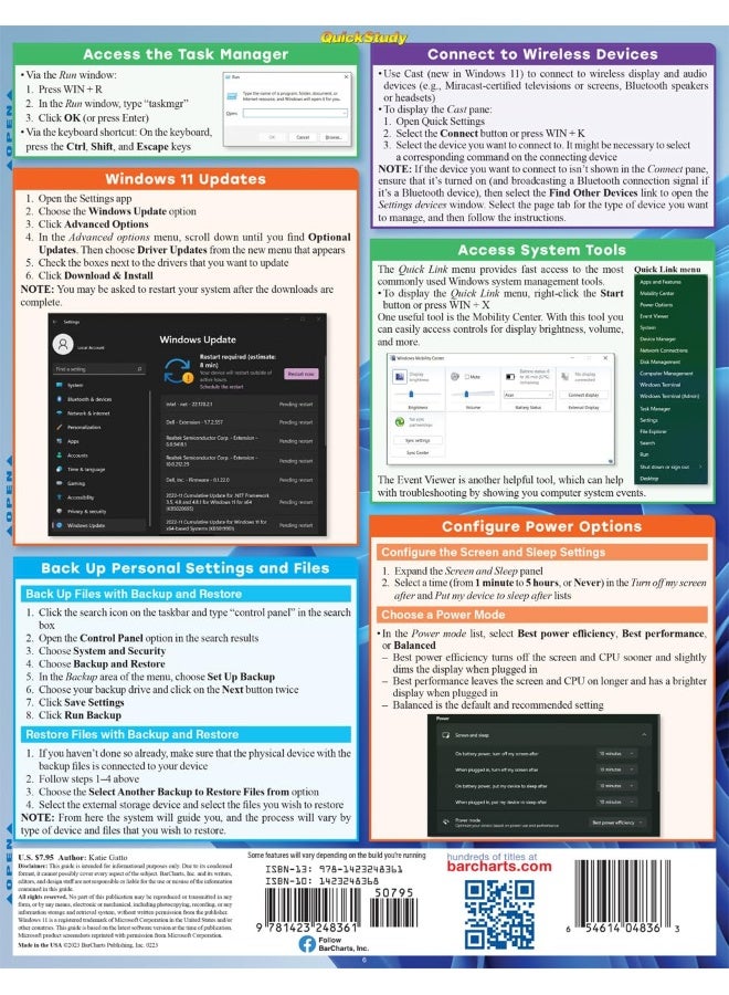 Microsoft Windows 11 - Tips & Tricks: Quickstudy Laminated Computer Reference Guide - Image 5